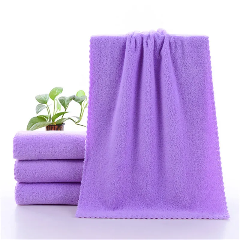 6 Colors Plain Hand Towel Coral Fleece Cleaning Towel Coral Velvet Soft Microfiber Hand Towel 35x75cm