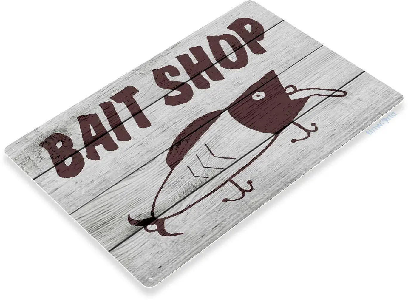 

Bait Shop Fishing Bait Retro Box Tackle Fish Rustic Metal Decor Retro Wall Home Bar Pub Vintage Cafe Decor, 8x12 Inch