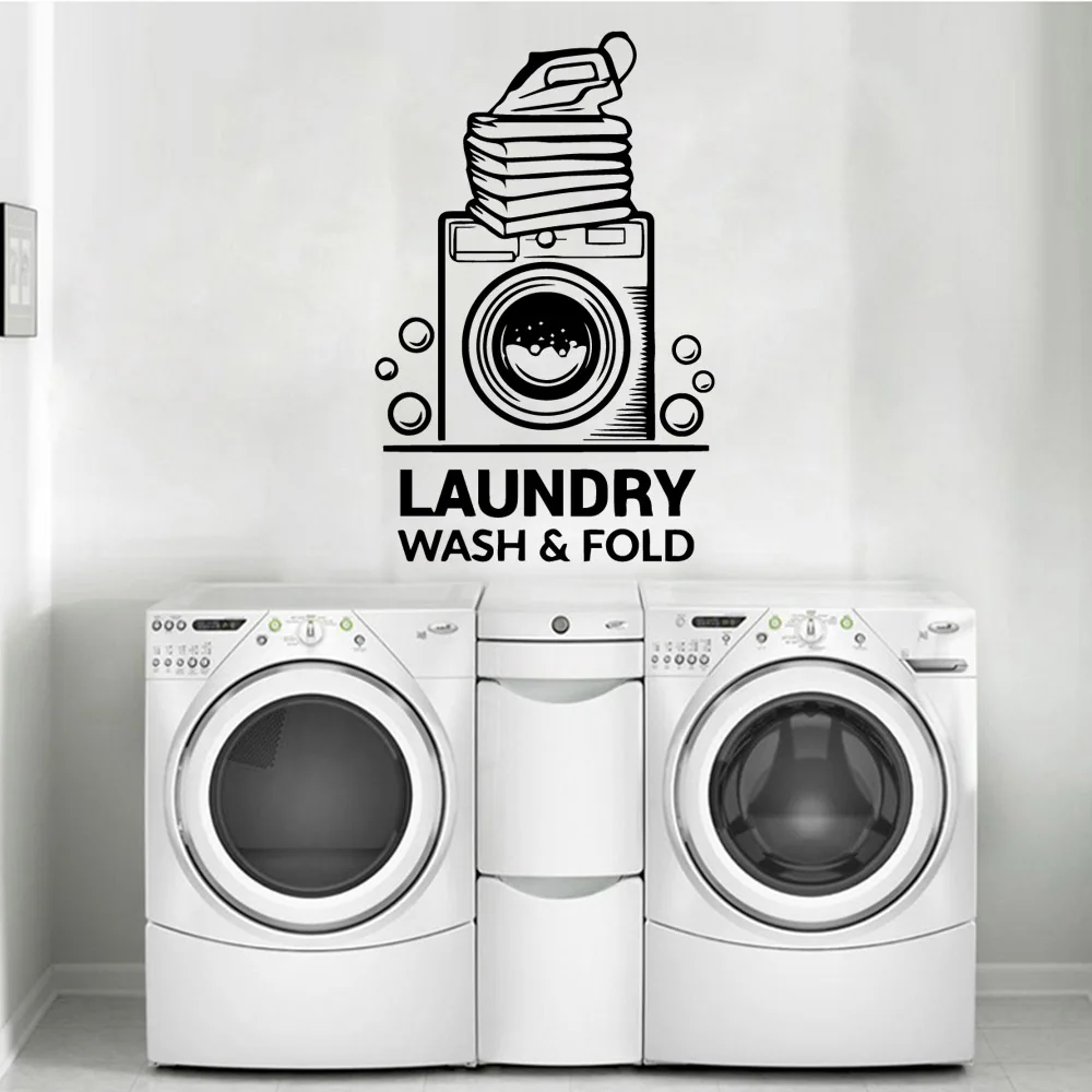 Luxuriant laundry Phrase Vinyl Stickers Wallpaper For Laundry Room Vinyl Art Decals Wall Decor Commercial Decal Poster