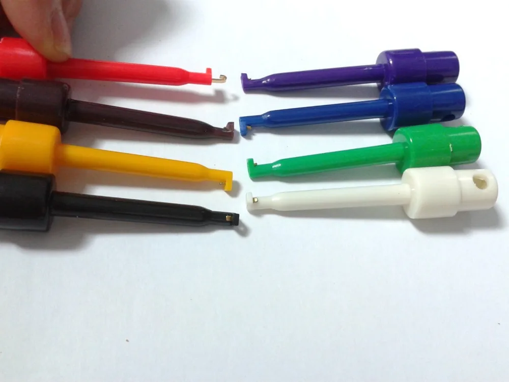 8 pcs Small Plastic Test Hook Clip SMD PCB IC Test Probe New