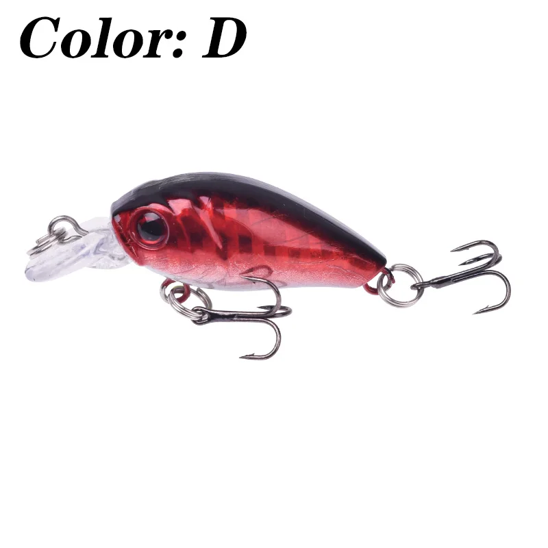 Señuelo de pesca de manivela, cebo duro Artificial, Swimbait, Crankbait con gancho triple para carpa, aparejos de lubina, 4,5 cm, 4g, 1 unidad