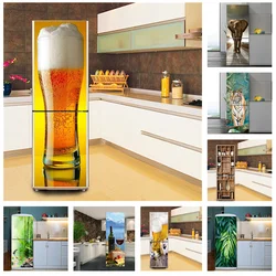 Beer Mug Wallpaper Refrigerator Sticker Kitchen Decoration fridge Poster Self-adhesive Waterproof Removable Mural DIY Wall Decal