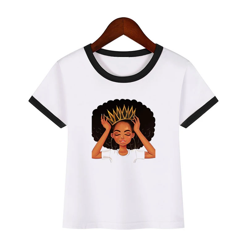 black girl magic t shirt kids tshirt top custom diy tee shirt cool melanin queen print top children child t-shirt