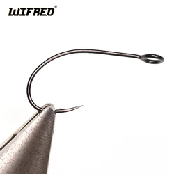 WIFREO 30pcs de acero al carbono gancho de pesca gran ojo gancho de pesca ganchos púas señuelo cuchara gancho tamaño 2 4 6 8 10 12