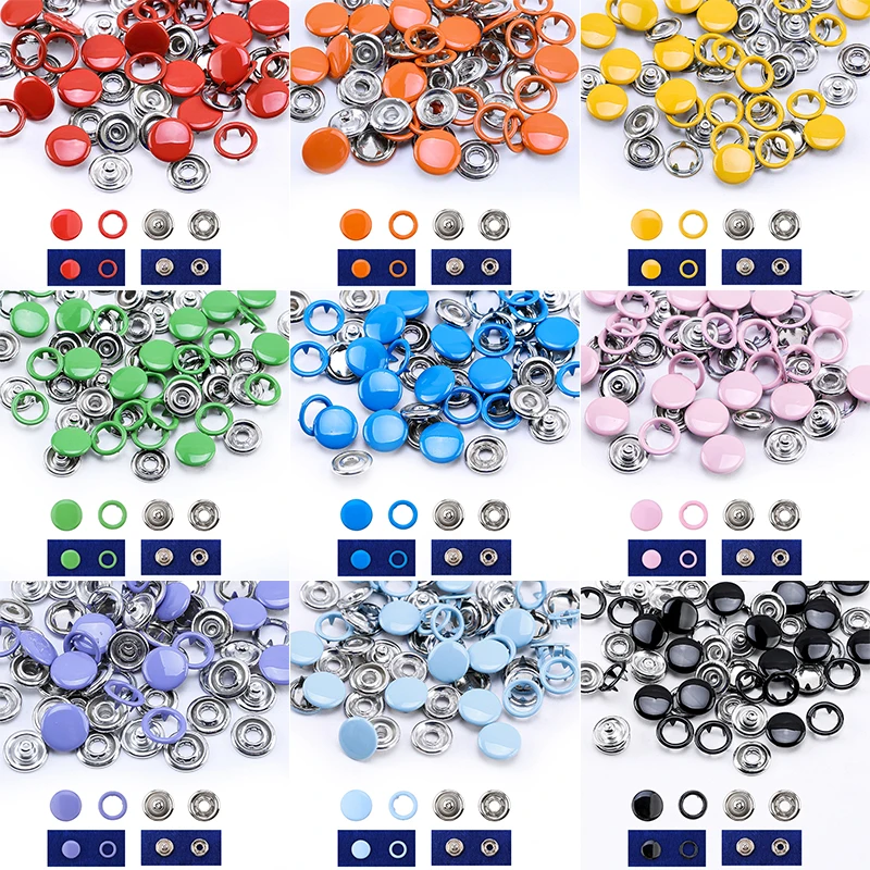 Wholesale Snap Metal Buttons Kit Clothes Accessories Cardigan Press Buttons For Dolls Clothing 10 Colors