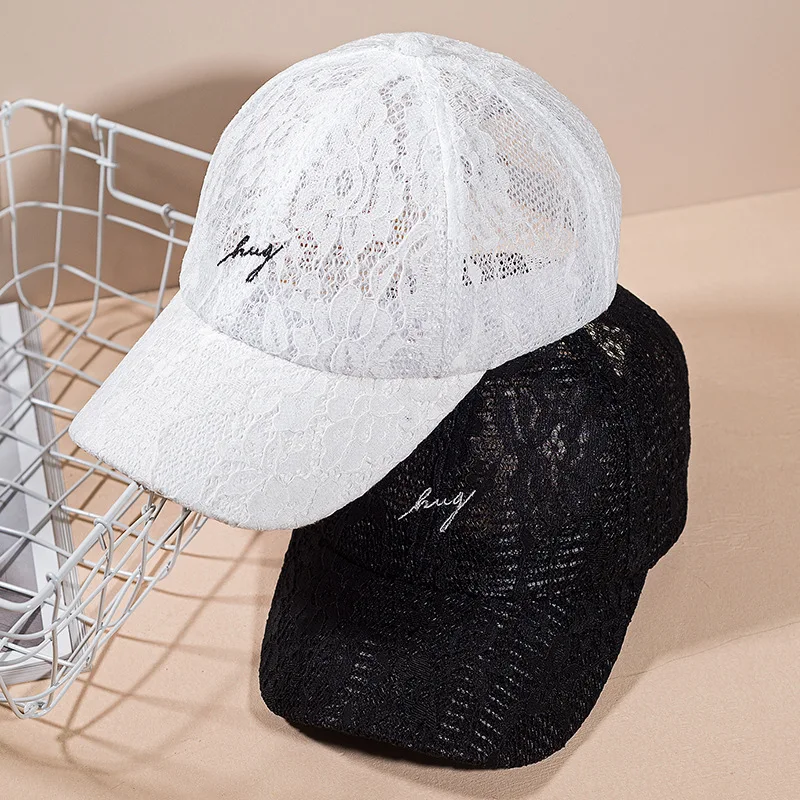 

H7621 Women Lace Baseball Cap Man Thin Hollow Summer Sunshade Mesh Gauze Fashion Hat Girls Sport Sunscreen Anti-UV Cool Caps