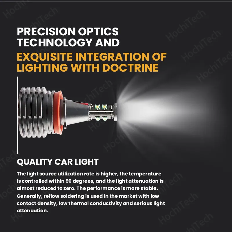 Luz diurna ultrabrillante con errores libres, 3 años de garantía, marcador LED h8/h11 para marcador LED Angel Eyes de 160W