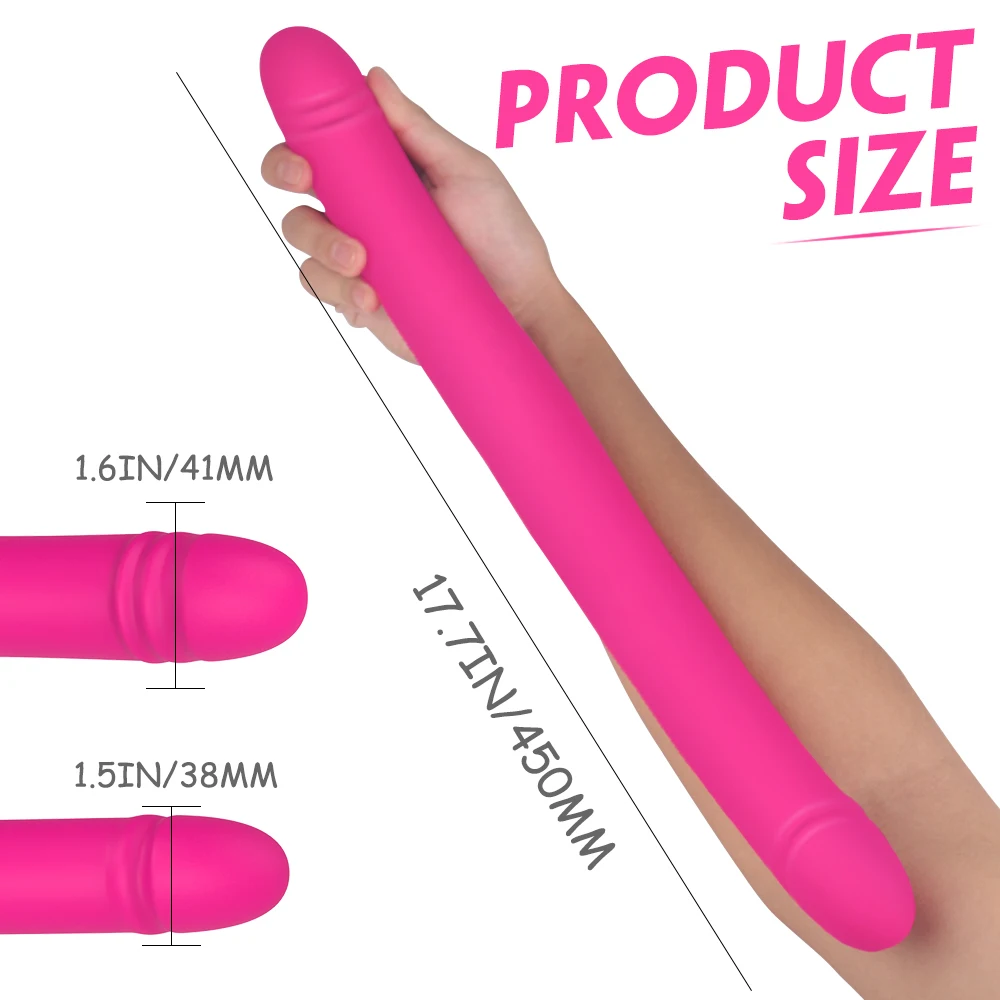 Double Motor Lesbian Super Long Dildo Vibrators Automatic Thrust 9 modes Double Sex Toy For Lesbian Vibrators Stimulation Orgasm