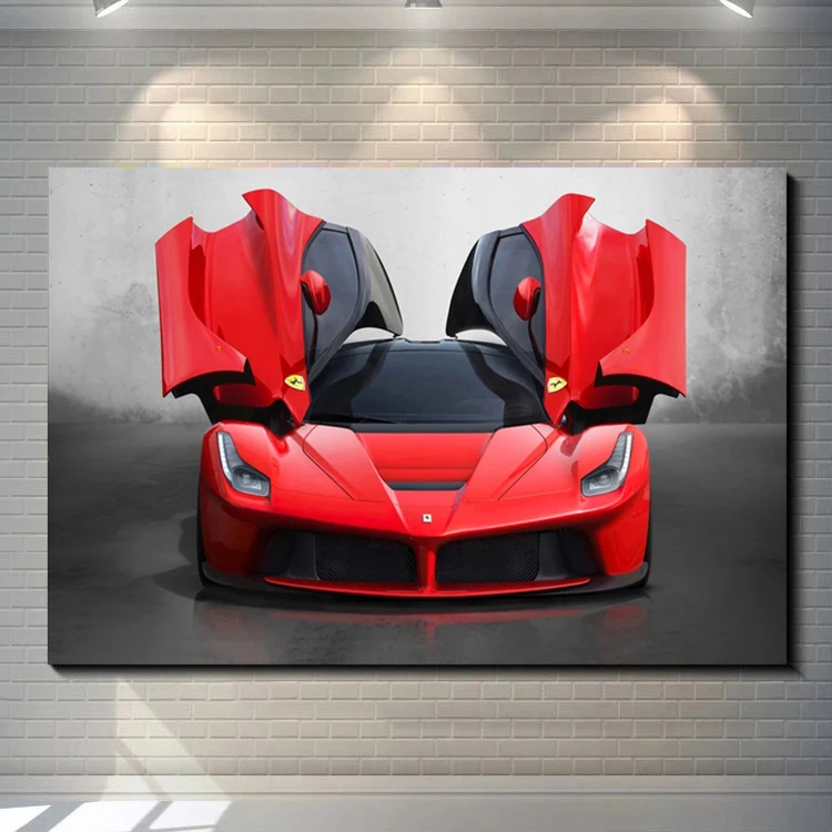 Classic Red Sports Car Racing Cars Modern Posters and Prints Canvas Paintings Wall Art Pictures for Living Room Home Decor