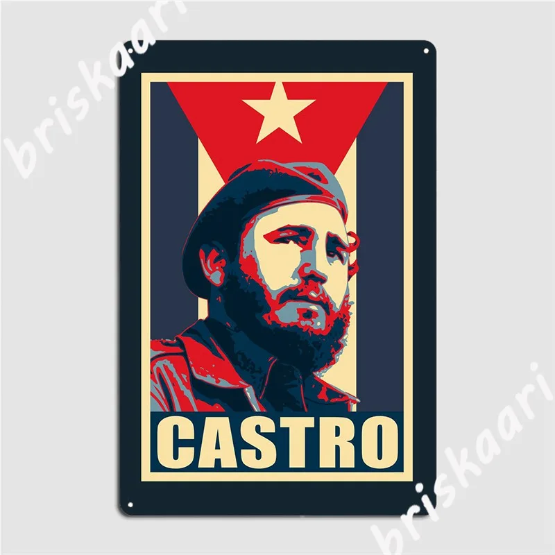 Fidel Castro Cuba Flag Metal Sign Cinema Kitchen Mural Painting Design Kitchen Tin Sign Poster