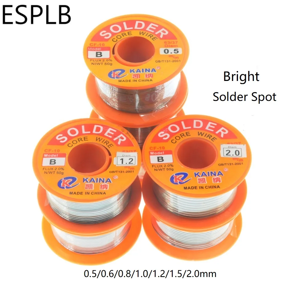 63/37 CF-10 50G Solder Wire Tin Model B Clean Rosin Lead Core Welding Soldering Iron Reel Flux 2% 0.5/0.6/0.8/1.0/1.2/1.5/2.0mm