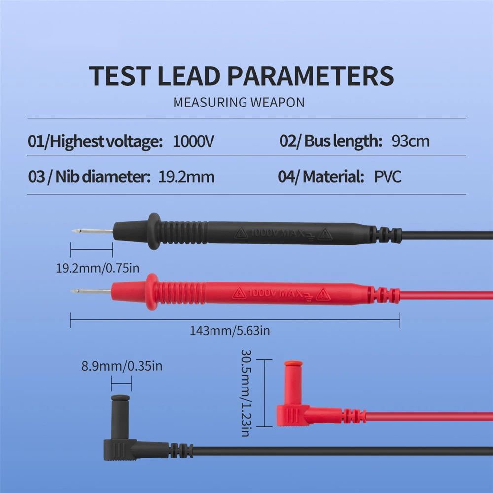 Imagem -04 - Amperímetro Digital St201 Medidor de Resistência Ohm ac dc e Amperímetro com Transistor e Testadores Voltímetro em Contato Lcr Vermelho Azul