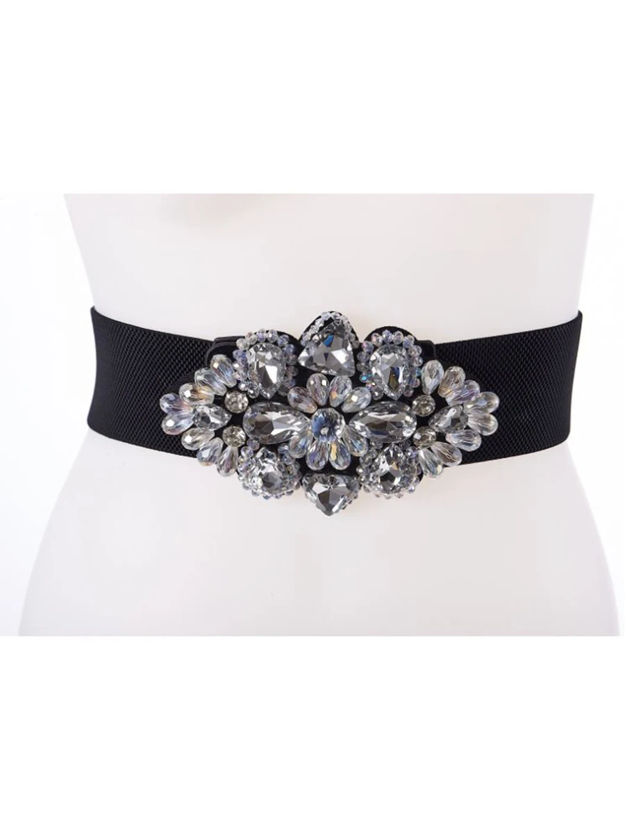 

Luxury Brand Fashion Belt 2023 Ladies Rhinestone Inlay Wide Belt Women's Sweet Crystal Beaded Girdle Waist Designer Belts