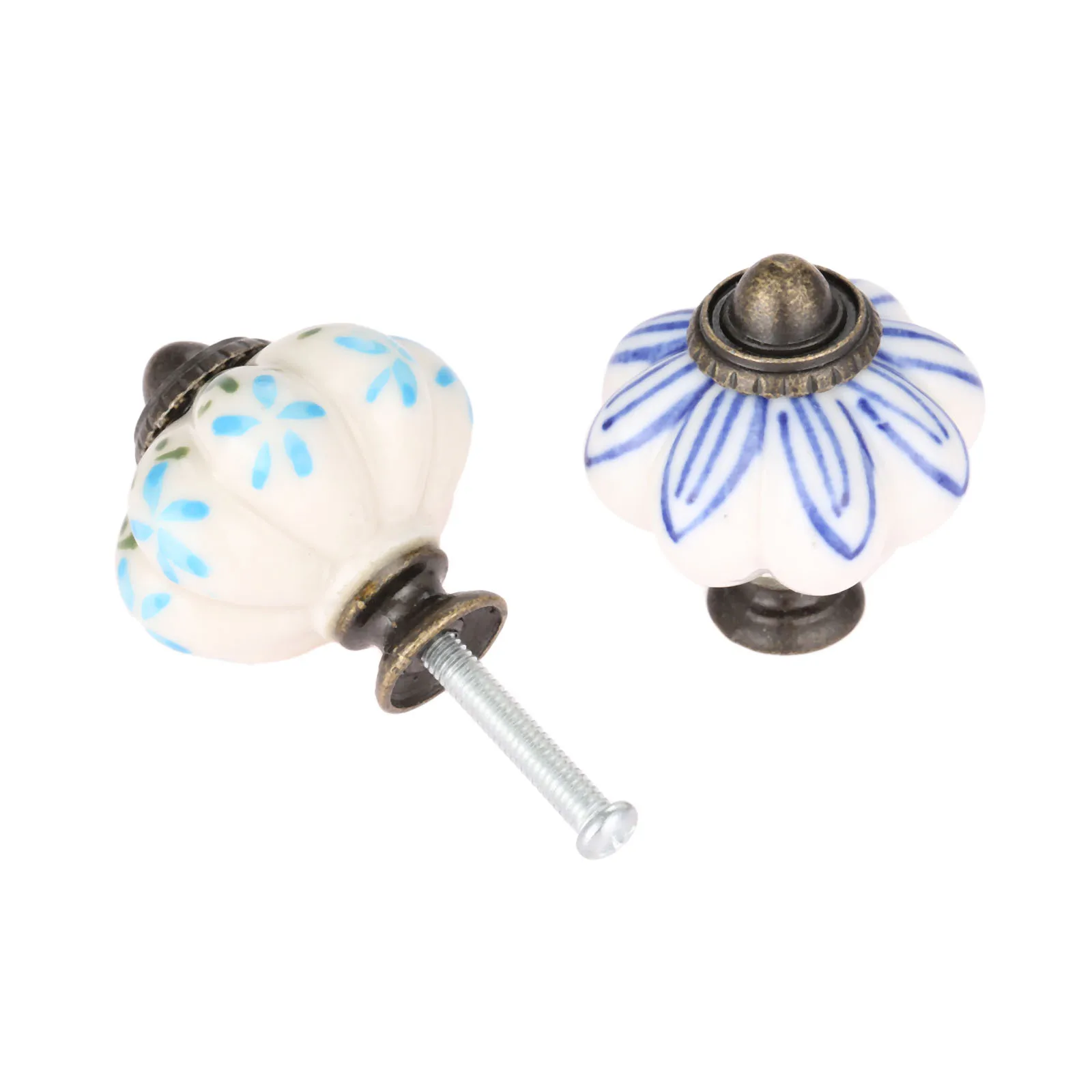 Antique Ceramic Pumpkin Cabinet Handle Knobs Classical Furniture Handles Door Knob Drawer Cupboard Kitchen Pull Handle 38*33mm