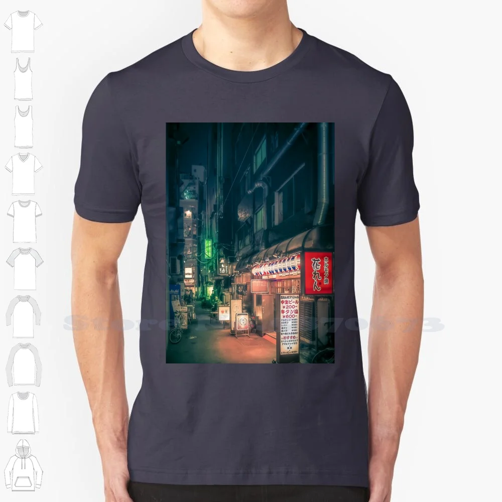 Tokyo Art. 100% Cotton T-Shirt Vibe Night 90s Aller Golden Gai Sale Synthwave Evening