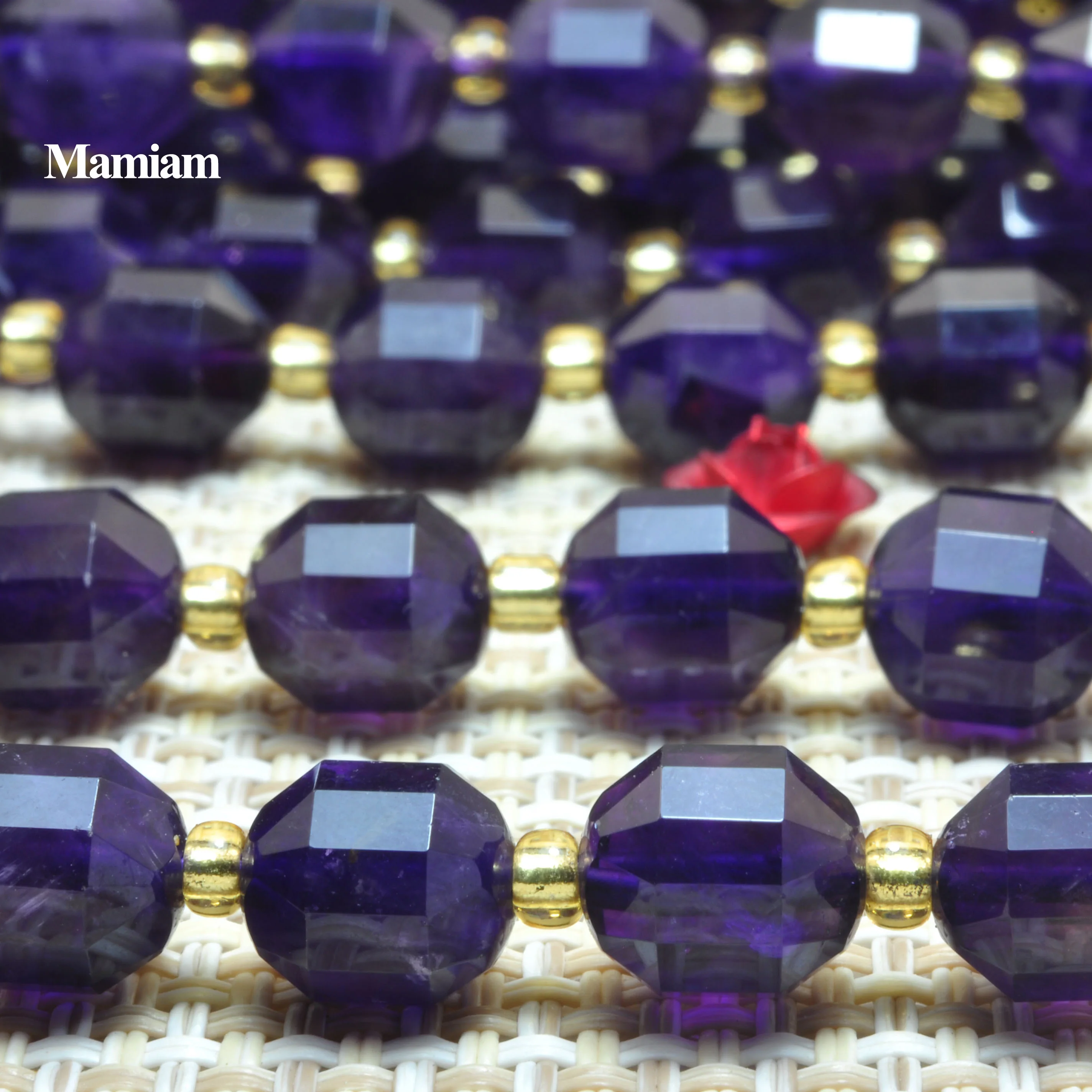 

Mamiam Natural AA Deep Amethyst Purple Quartz Crystal Faceted Cylinder Beads 7x8mm Stone Diy Bracelet Necklace Jewelry Making