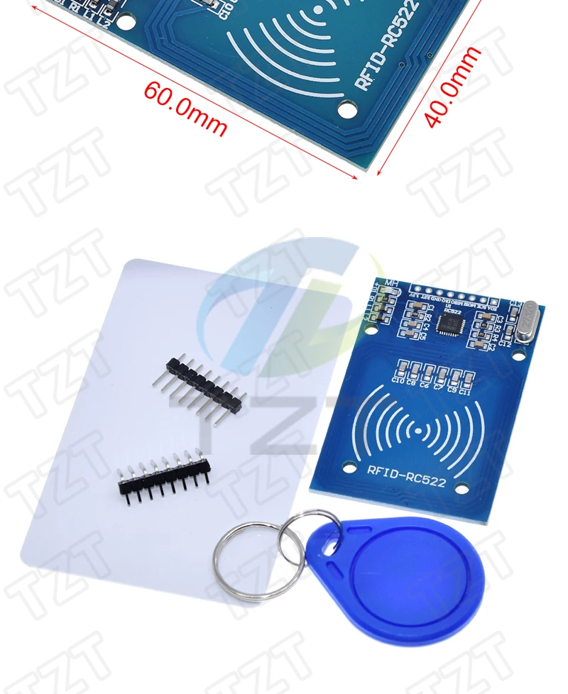 TZT RFID-Modul RC522 MFRC-522 RDM6300 PN532 Kits S50 13,56 MHz 125 kHz 6 cm mit Tags SPI Write & Read für Arduino Uno 2560 – Detail 5