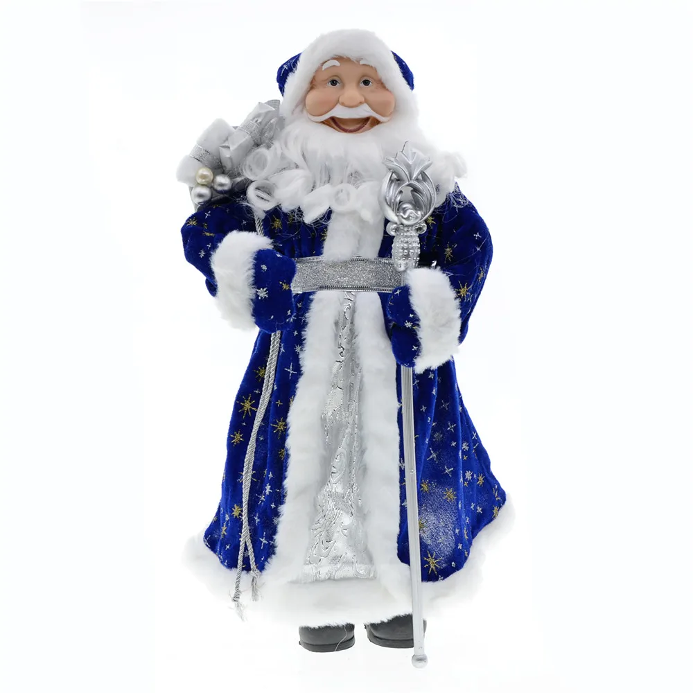 2023 New Year Christmas Tree Ornaments 45cm Big Standing Santa Claus Figurine Gift Decoration for Home Navidad