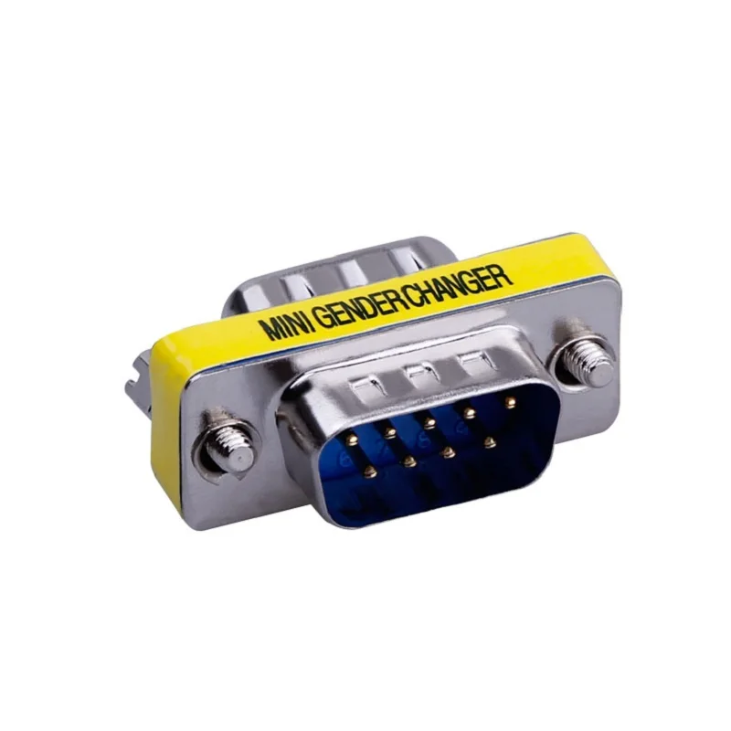 DB9-pin RS232 stecker adapter serial male and female converter com port 1pcs mini db9 rs232 Gender Changer