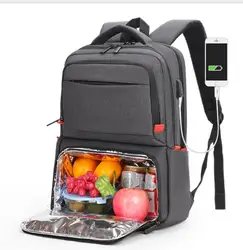 Homens Isolamento Lunch Bag, Mochila Laptop, Piquenique Mochila, 15,6