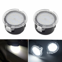 2pcs Canbus No Error LED Side Mirror Puddle Lights For Ford F150 Mondeo Mk5 Mustang Edge Explorer Expedition Flex 6000K White