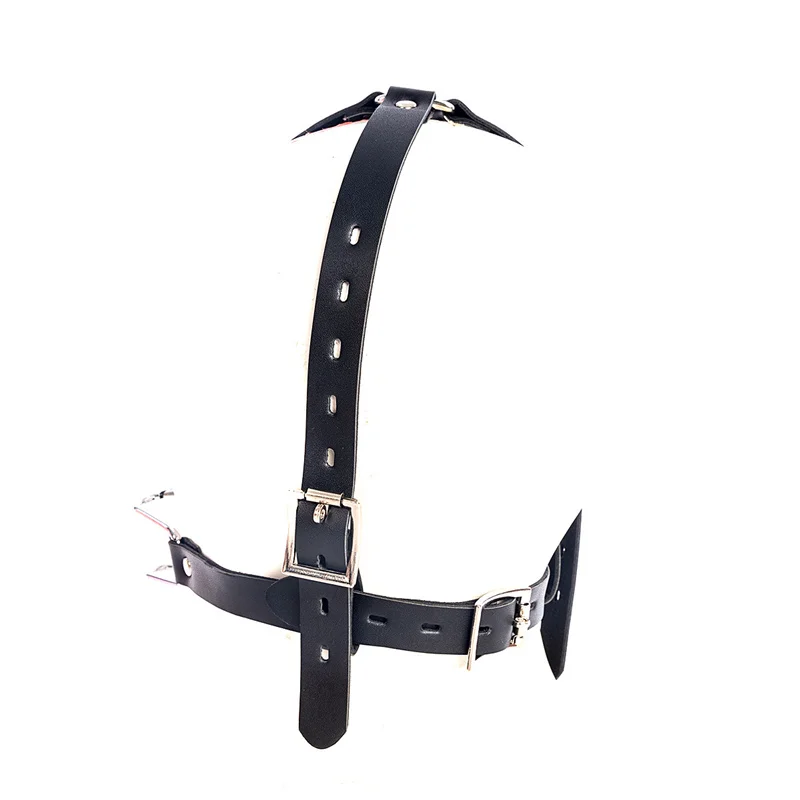 Bdsm Slave Nose Hook Oral Fixation Fetish Open Mouth Bite Gag with Nose Clip Sex Toys of Leather Head Bondage Harness Strap