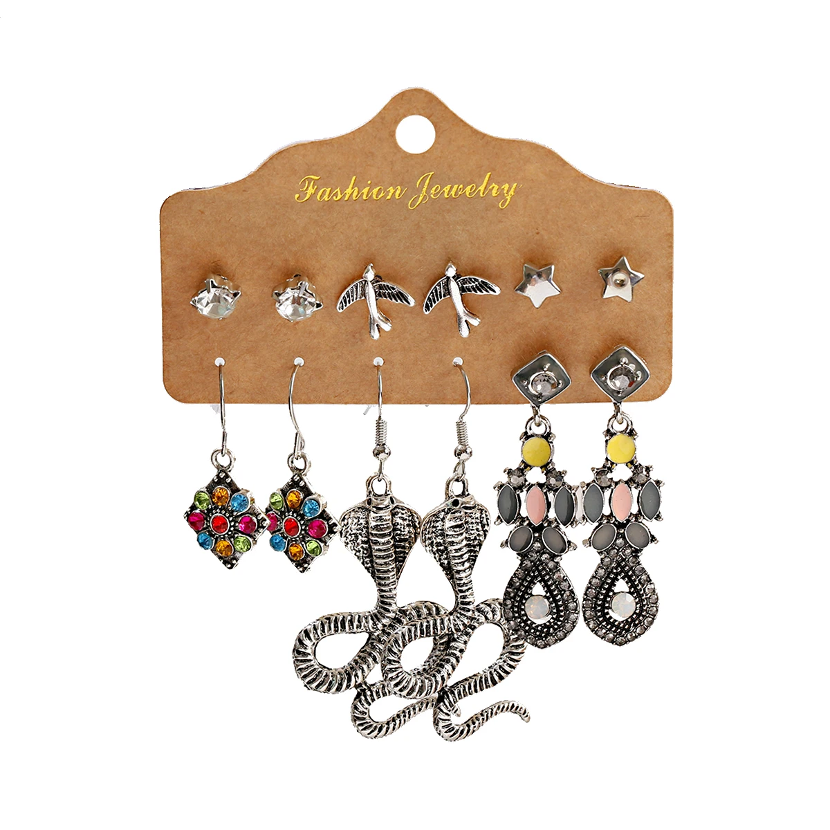 Vintage Round Dreamcatcher Beaded Earrings Set For Women Fashion Ethnic Boho Silver Color Alloy Earrings Jewelry