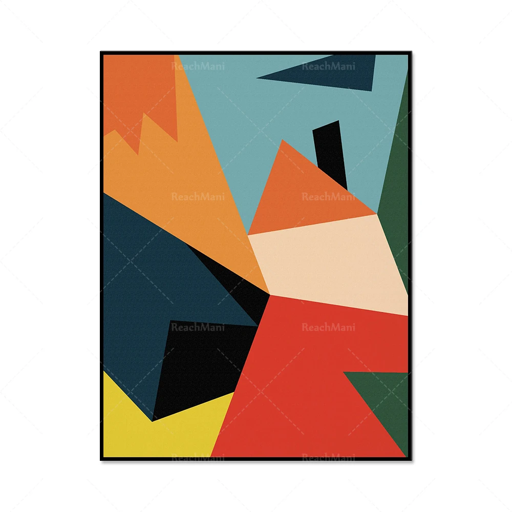 Mid-century modern art retro decoration idea decoration, large-scale printing art, Scandinavian, retro wall art exhibition home