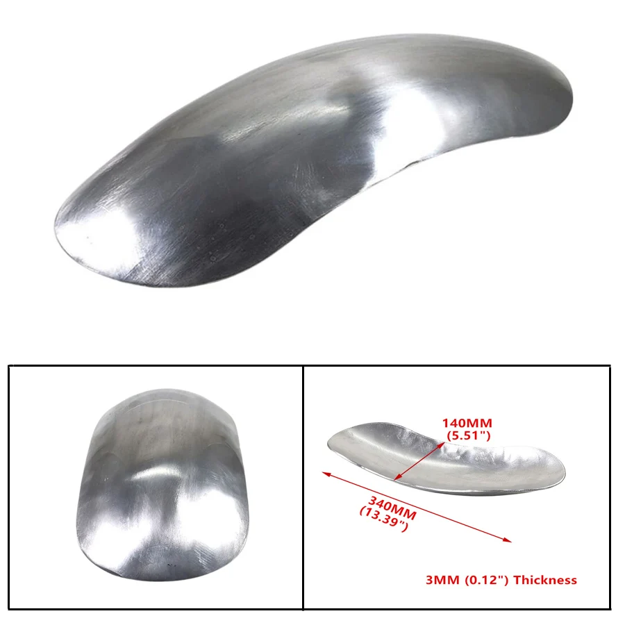 Retro Unpainted Silver Metal Motorcycle Short Front Fender Universal Motorbike Mudguards For Benelli Triumph Ducati Choppers