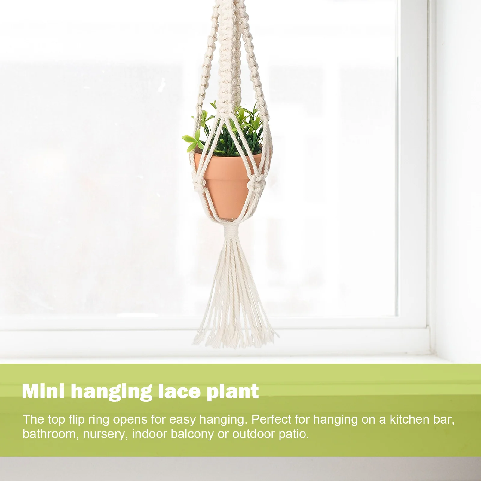 2 sztuk Macrame roślin wieszaki Boho wiszący Ornament ozdoby roślin wieszaki na sztuczne soczyste rośliny Mini kosz roślin