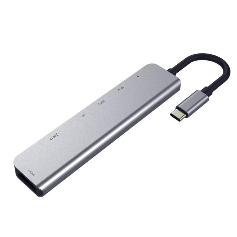 7 in1 Legierung USB-C Hub Typ C zu 4k HDMI-kompatibler USB 3,0 Adapter Docking station Konverter für Typ C Laptop MacBook Chrome book