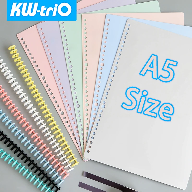 KW-triO A5 Loose-leaf Book Cover Colorful Notebook Cover PP Waterproof Notebook Skin DIY Planner Accessories Office Supplies