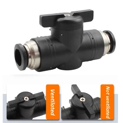 BUC 4 6 8 10 12mm Pneumatic Quick Connector PU Hose Connector Manual Valve Steering Switch Manual Ball Valve