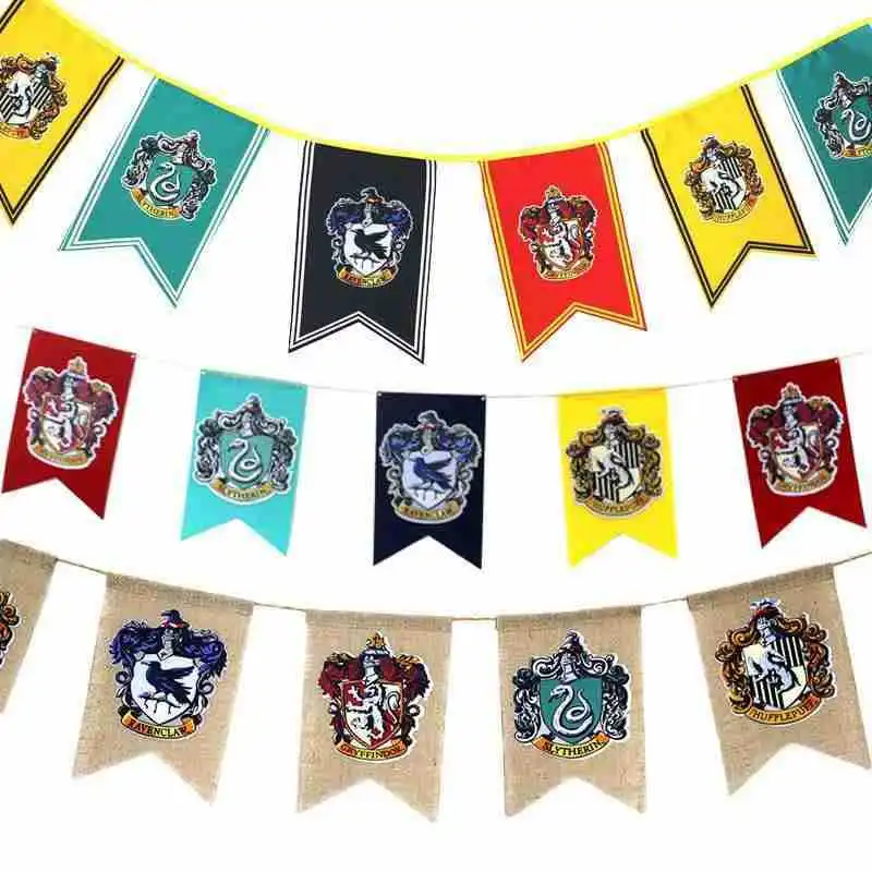 Movie&TV Harried Magic School Banner String Flag Badge Party Decoration Hanging Painting Potters Action Figure Toy Gift Children