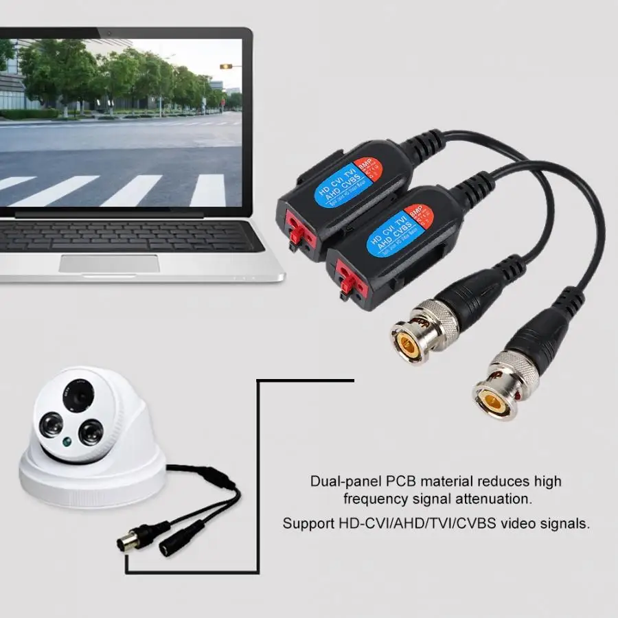5 Pairs 8MP AHD Camera HD Transmitter Passive Video Balun Transceiver BNC M for 2MP 5MP 8MP Analog Security Camera