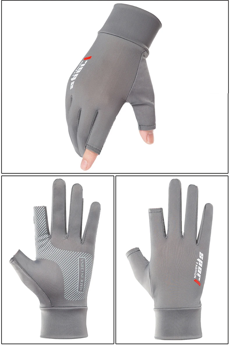 Sommer Männer Frauen Handschuhe Fitness Sport Angeln Radfahren Eis Seide Atmungsaktive Elastische Sonnenschutz Touchscreen Fahren Handschuhe – Detail 11