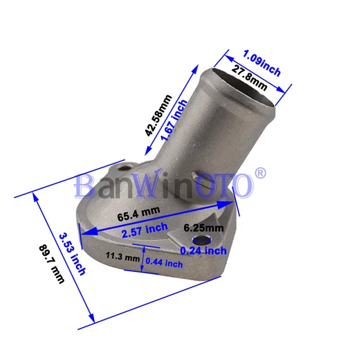 Imagen 2 del producto Brida de agua de la carcasa del termostato del sistema de refrigeración del motor, de aluminio mejorado, para Toyota 16321-21020 1632121020