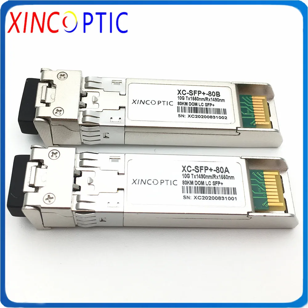 GBIC WDM Transceiver 10G 80km LC Compatible 10GBASE-BX80-D BiDi SFP+ 1490nm-TX/1550nm-RX DOM Module