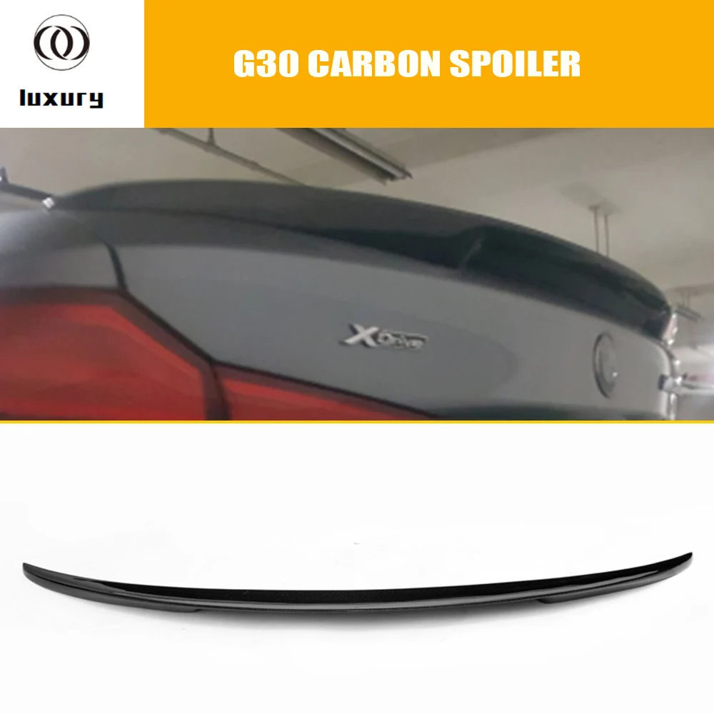 P Style Carbon Fiber Rear Wing Spoiler for BMW G30 520 530 540 550 & F90 M5 2017-2024