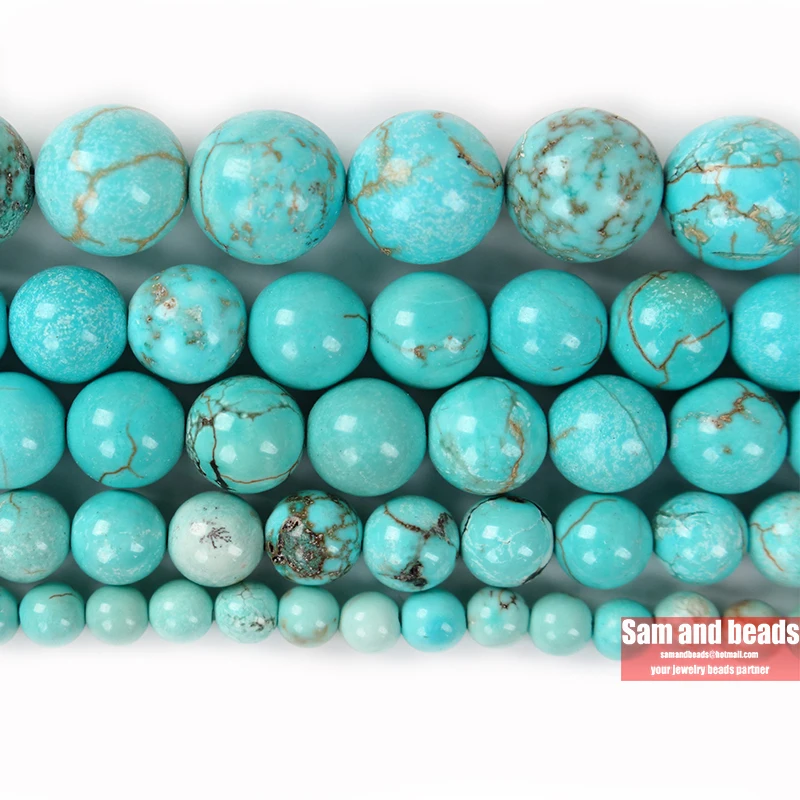 Wholesale Natural Mongolia Turquoises Round Loose Beads 15