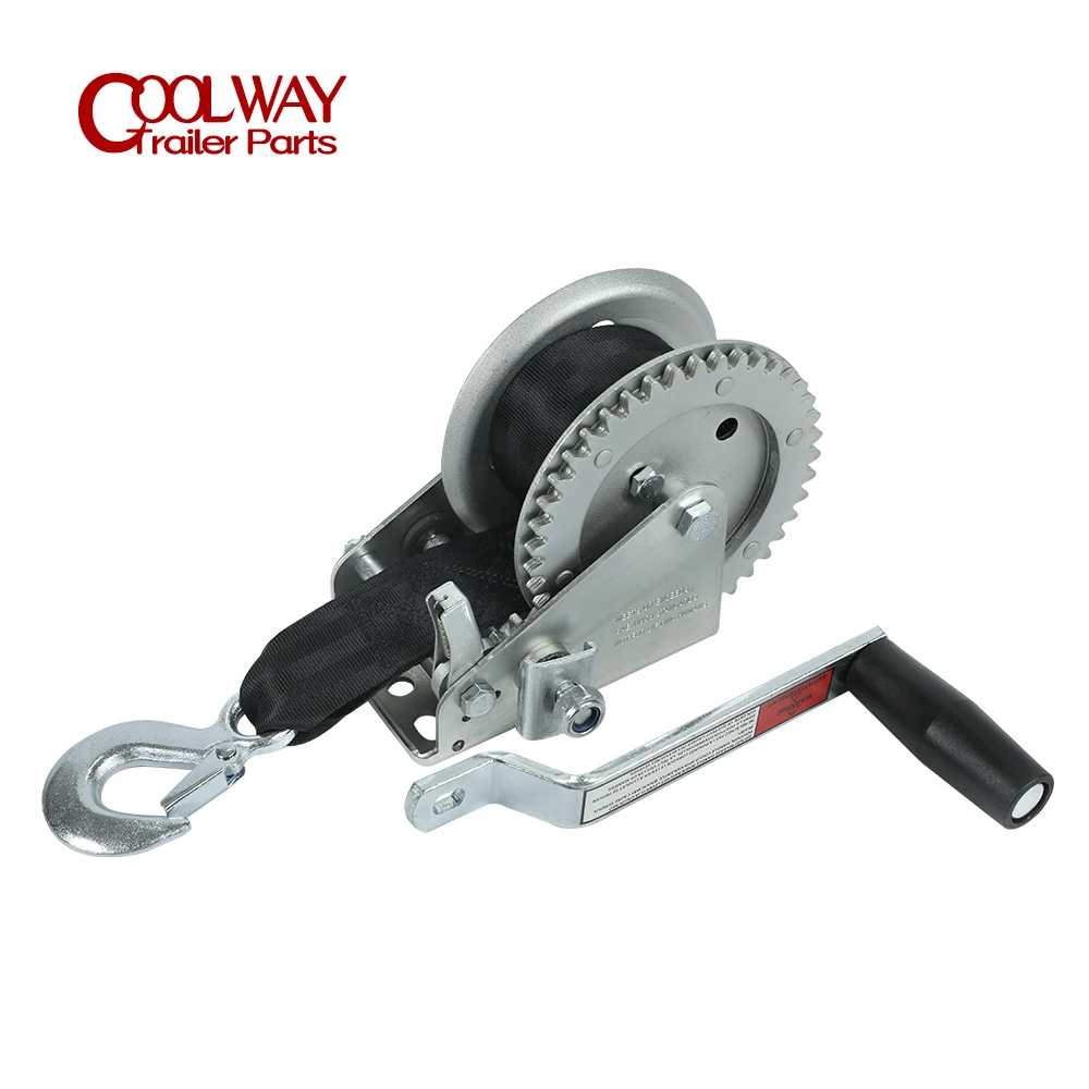 High Quality Hand Winch CAP 1200 LBS / 540 KG 6.1M Extra Long Synthetic Strap Webbing Car Boat Trailer