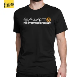 The Evolution Of Money Bitcoin T-Shirt for Men Btc Crypto Cryptocurrency Amazing Cotton Tees Round Collar Short Sleeve T Shirt