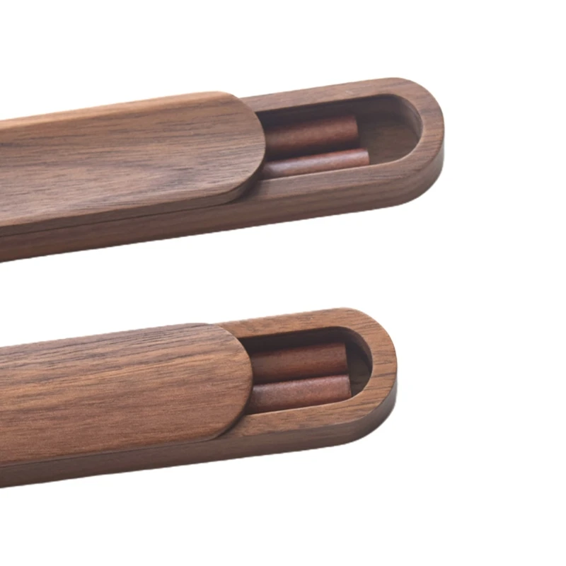 High-grade Black Brown Walnut Solid Wood Chopsticks Sets with Box Cases Portable Outdoor Travel Minimalist Elegant Gifts