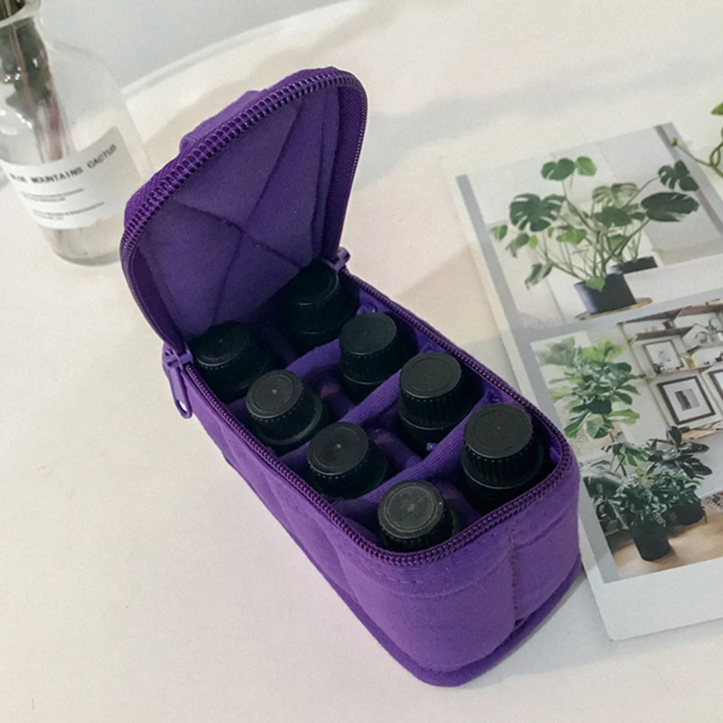 8 Bottles Essential Oil Case Shockproof Perfume Oil Essential Oil Box Travel Portable Carrying Holder Nail Polish Storage Bages