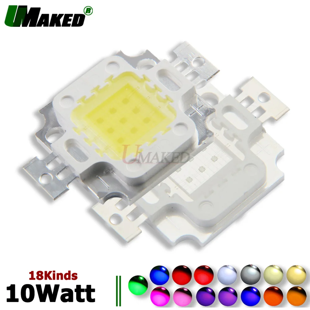 

High Power 10W LED COB Diode SMD Chip Epistar 33/45mil Bulb Light chips White Red Blue Yellow Green For led Spotlight Floodlight