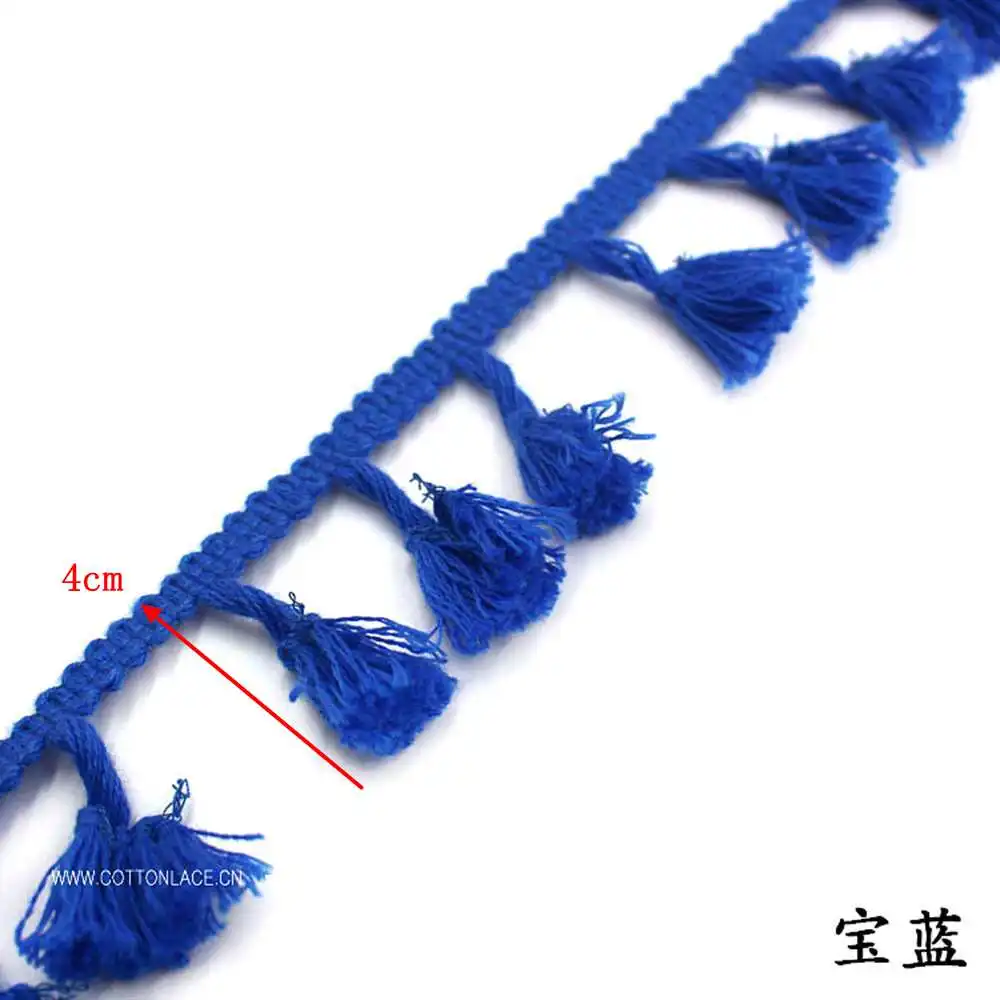 Beatiful 2 Yards Lace Ribbon Tassel Fringe Cotton Ethnic Lace Trim Ribbon Sewing Latin Dress Stage Garment Curtain Decorative Di