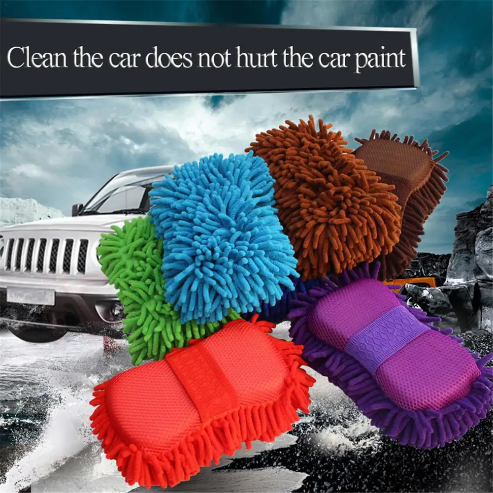 Super Car Wash Glove Car Hand Soft Towel Microfiber Chenille Car Cleaning Sponge Block Car Washing Supplies Car Wash Tools