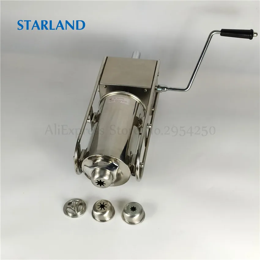 Horizontal 2L Churros Making Machine Sausage Maker Meat Filling Machine Stainless Steel Churros Extruder Manual Operation