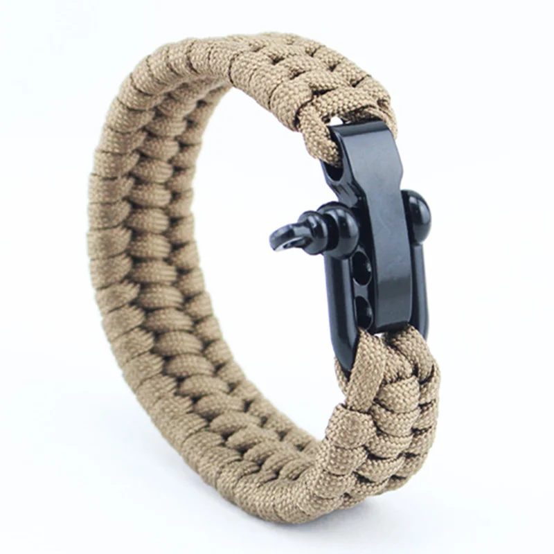 Multi Functional Emergency Paracord Bracelet Survival Parachute Outdoor Tools Scraper Whistle Buckle Jewelry Men Women