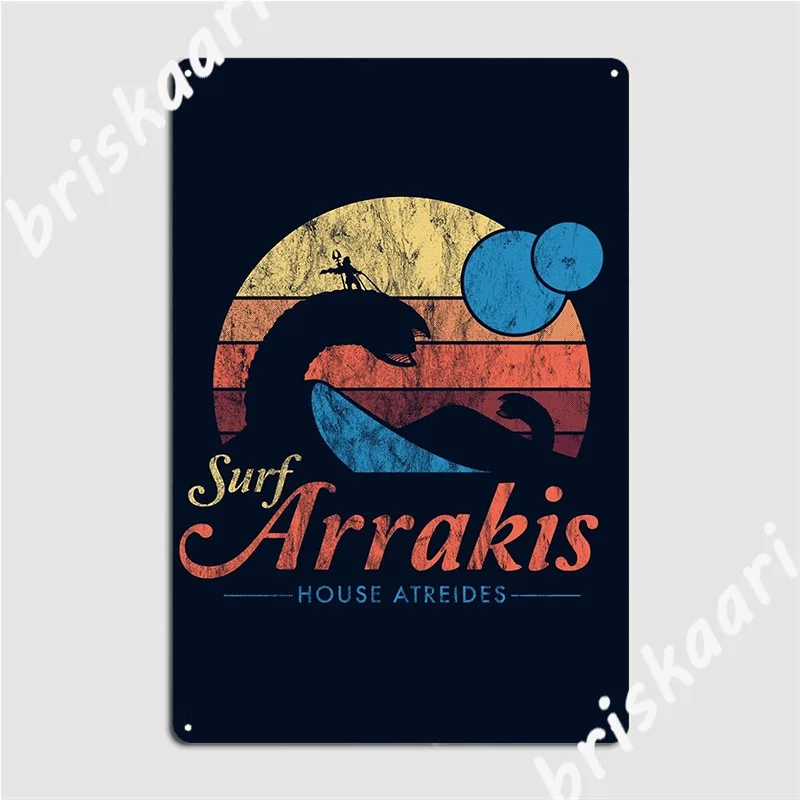 Visit Arrakis Vintage Distressed Surf Poster Metal Plaque Cinema Kitchen Club Bar Vintage Painting Décor Tin Sign Posters